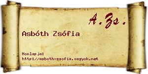 Asbóth Zsófia névjegykártya