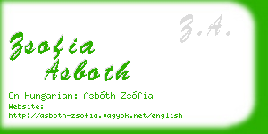 zsofia asboth business card