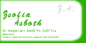 zsofia asboth business card